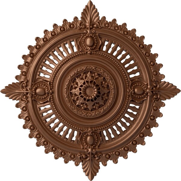 Ekena Millwork Haylynn Ceiling Medallion (Fits Canopies up to 1 1/4"), 29 1/8"OD x 1 1/4"ID x 4"P, Polished Copper CM29HYPOS - main